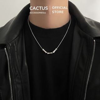 Dây chuyền nam phối nhẫn, phối mặt đốt trúc Cactus Acc, thiết kế Unisex basic, thép Titan không gỉ