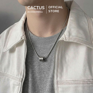 Dây chuyền nam phối nhẫn, phối mặt đốt trúc Cactus Acc, thiết kế Unisex basic, thép Titan không gỉ