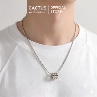 Dây chuyền nam phối nhẫn, phối mặt đốt trúc Cactus Acc, thiết kế Unisex basic, thép Titan không gỉ