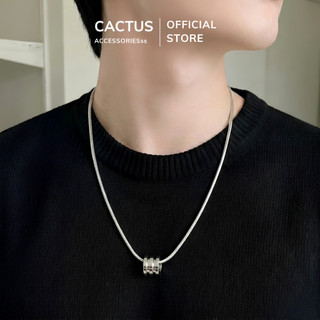 Dây chuyền nam phối nhẫn, phối mặt đốt trúc Cactus Acc, thiết kế Unisex basic, thép Titan không gỉ