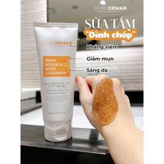 Sữa tắm SENA DEMAR DAILY SCRUB & BODY CLEANSER 200ml hạn 2028 muối tắm senademar  CD677