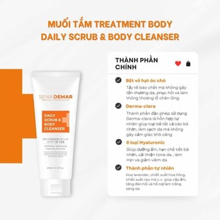 Sữa tắm SENA DEMAR DAILY SCRUB & BODY CLEANSER 200ml hạn 2028 muối tắm senademar  CD677
