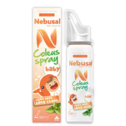 Xịt mũi NEBUSAL Coleus húng chanh, hỗ trợ giảm nghẹt mũi, sổ mũi,ngăn ngừa viêm mũi xoang