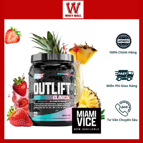 Outlift Nutrex Pre workout 22 lần dùng - Hỗ trợ tập luyện thể thao