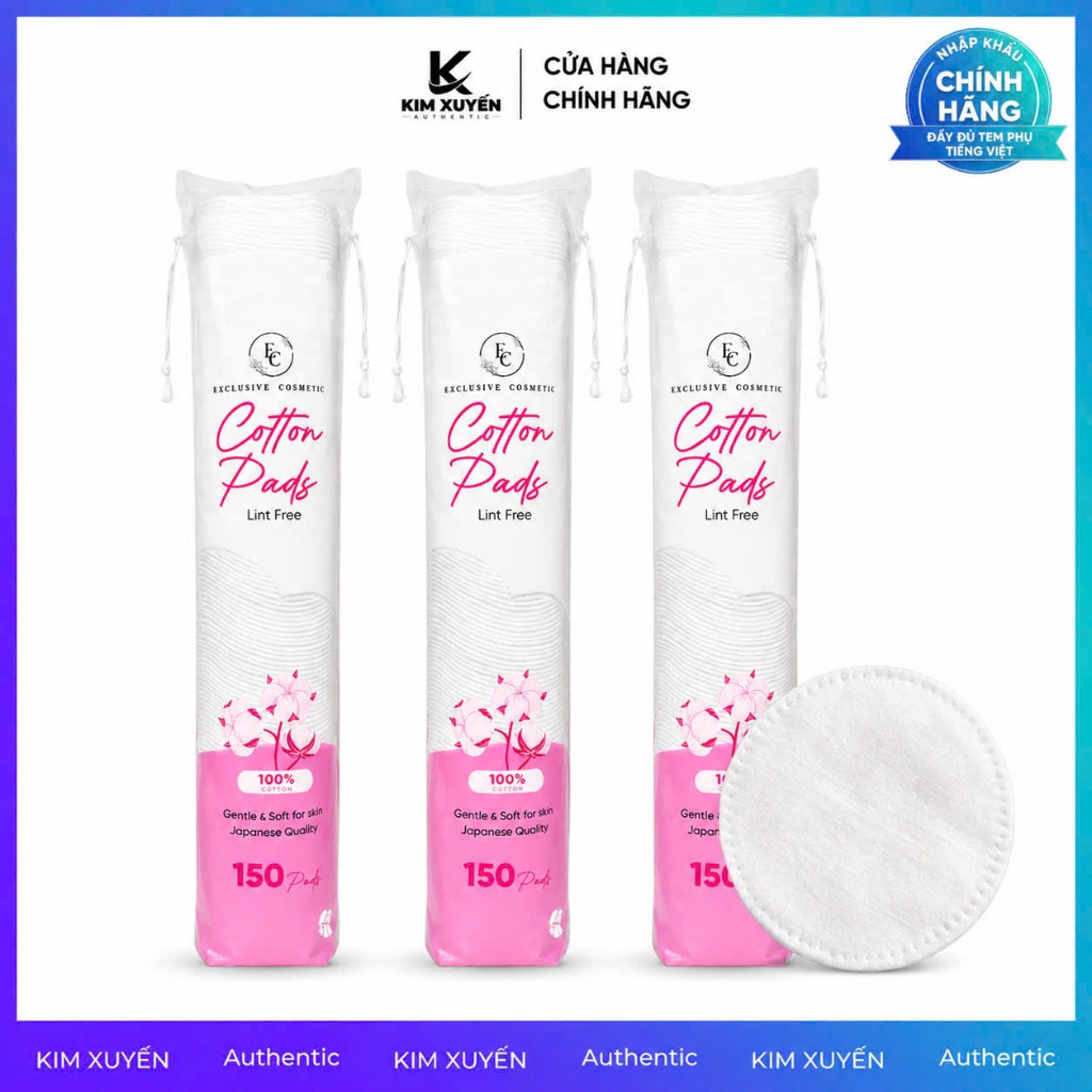 [COMBO 3] Bông tẩy trang Exclusive Cosmetic 150 MIẾNG
