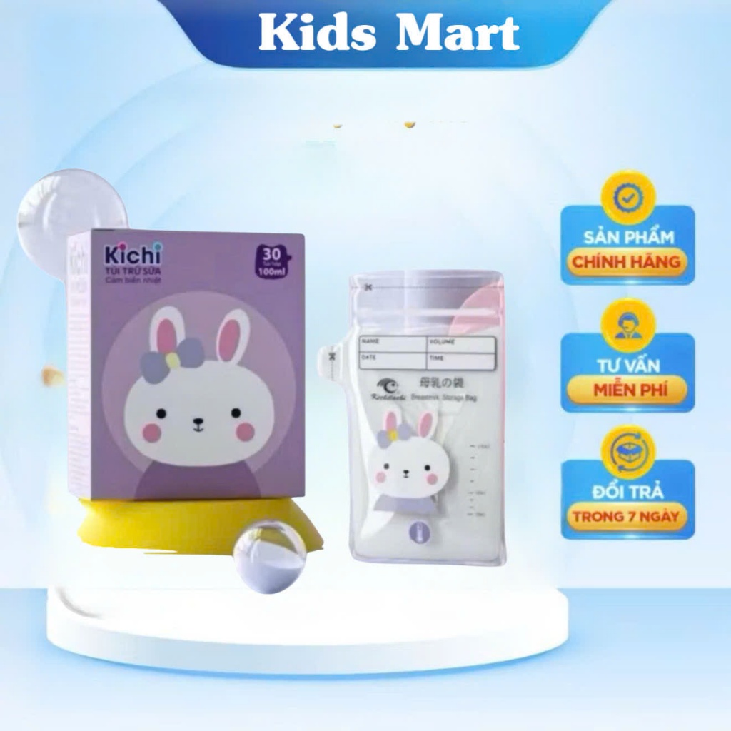 Túi trữ sữa Kichi Gấu 100ml
