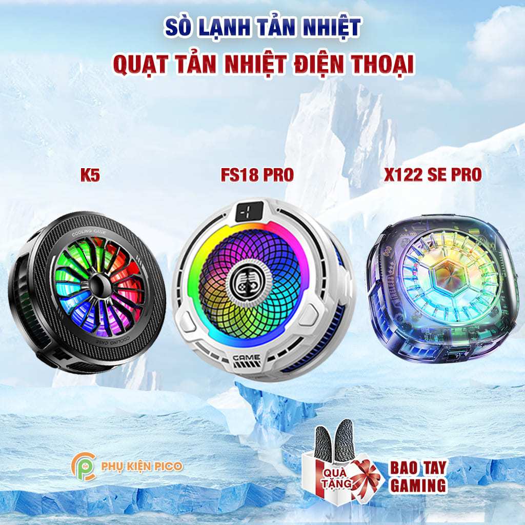Quạt tản nhiệt điện thoại máy tính bảng K5 / FS18 Pro / X122 Pro sò lạnh từ tính hiển thị nhiệt độ h
