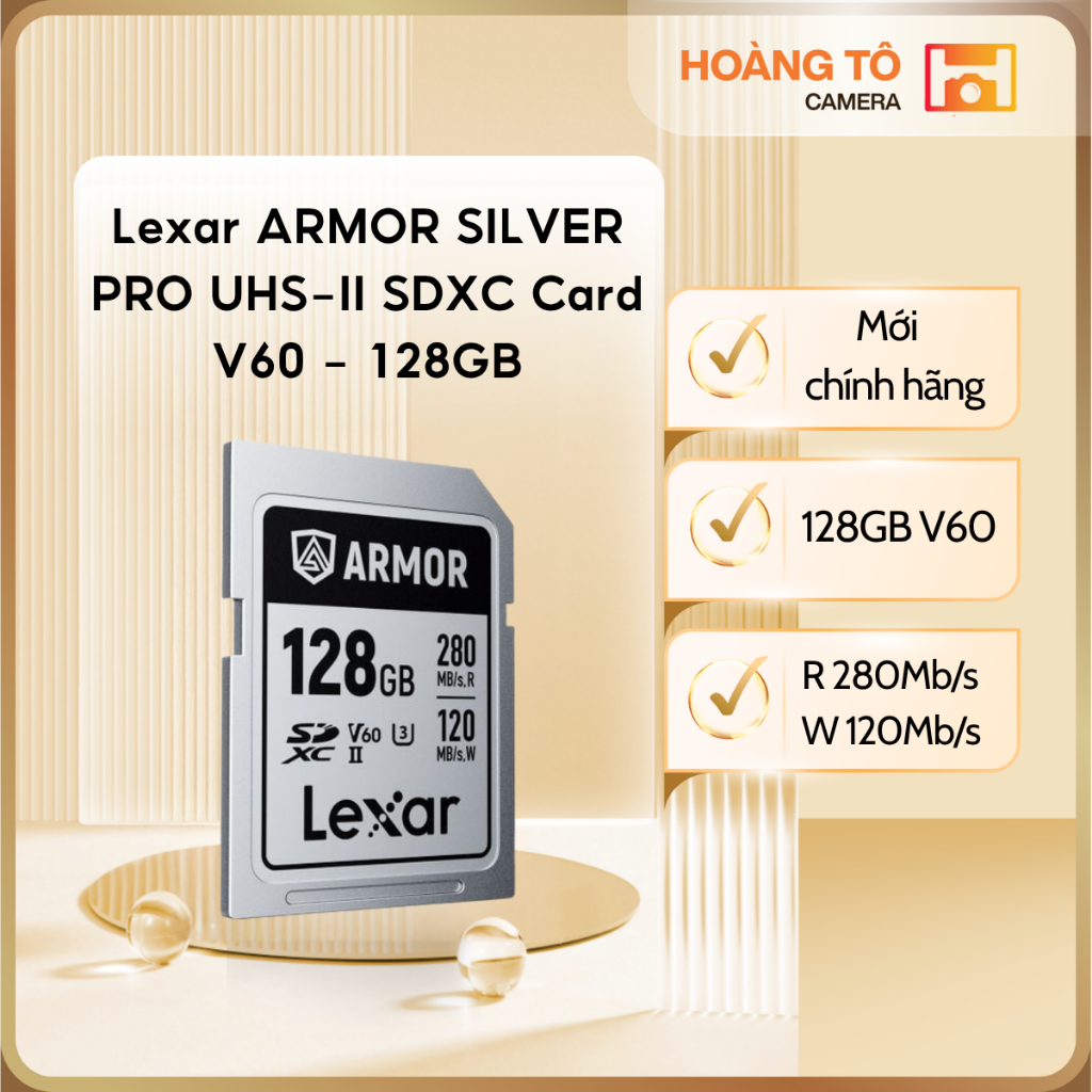 Thẻ nhớ Lexar ARMOR SILVER PRO UHS-II SDXC Card V60 - 128GB | Mới chính hãng