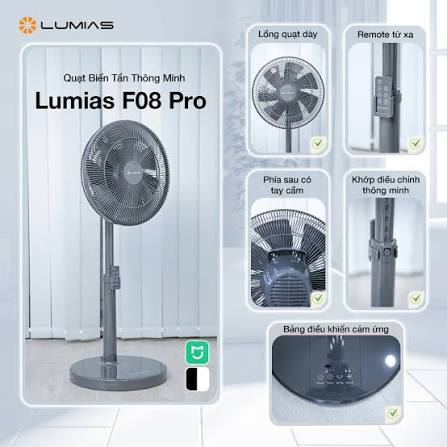 Quạt cây Lumias F08 Pro - 28W, 7 cấp độ gió