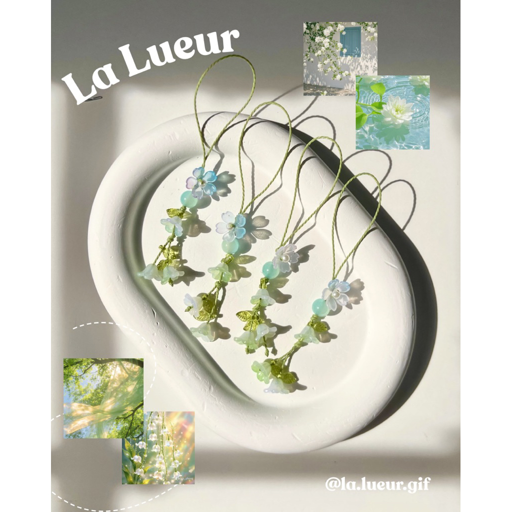 Keychain - Dây đeo điện thoại - Móc khoá Hoa Lily xanh - La Lueur