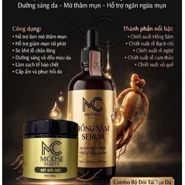[ MCSKIN ] SALE COMBO TÁI TẠO HỒNG SÂM MẪU MỚI Ạ ❤️