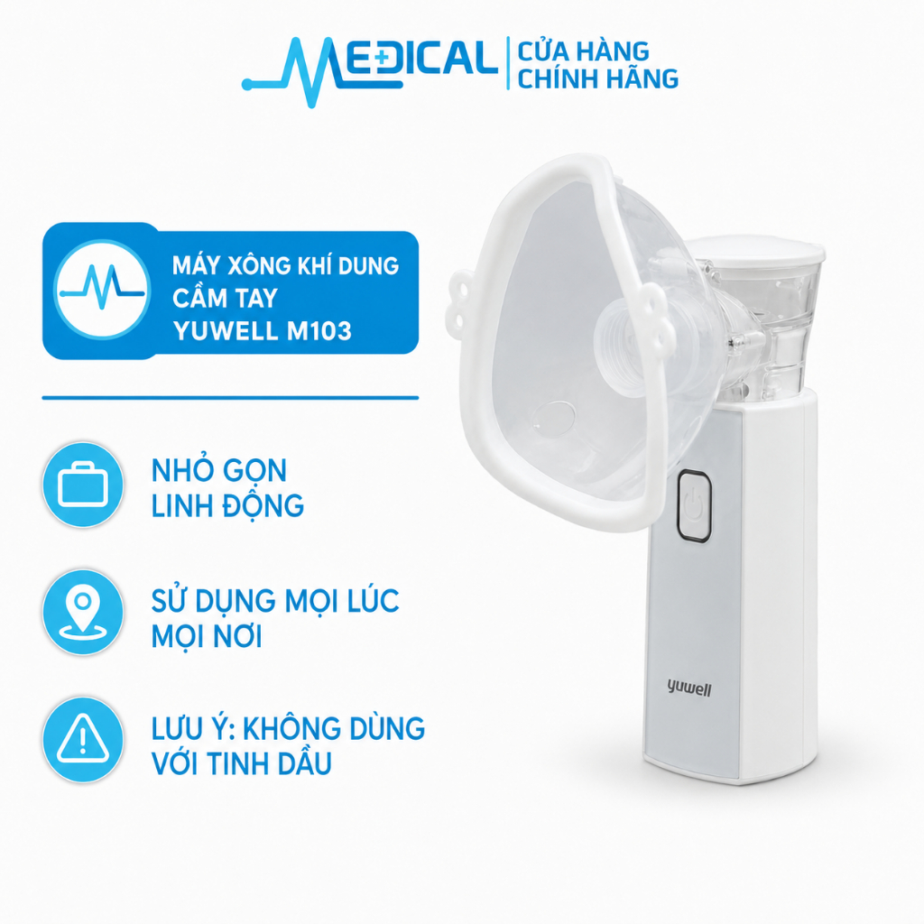 Máy xông khí dung cầm tay Yuwell M103 nhỏ gọn linh động sữ dụng mọi lúc mọi nơi - MEDICAL