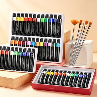 Miracle Works Bộ Màu Acrylic 12/24 màu 12ml cùng với dụng cụ vẽ acrylic