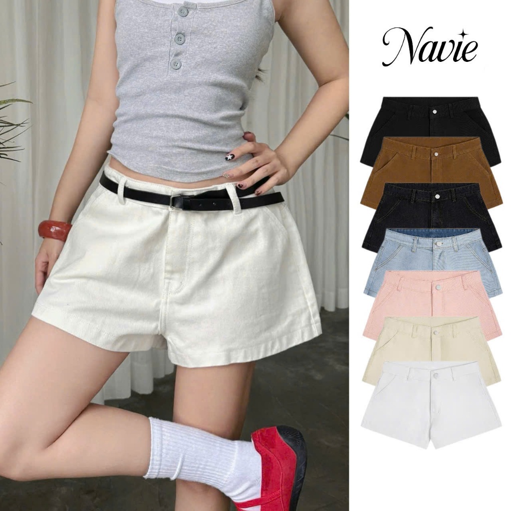 NAVIE x AB HOUSE - ( CÓ BIGSIZE )  Short jeans cạp thấp TEERI thời trang nữ