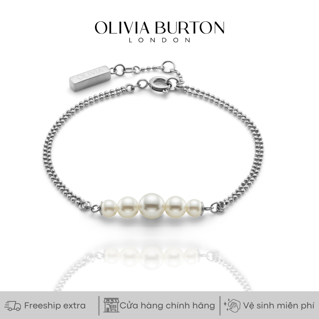 Vòng tay nữ Olivia Burton Pearls & Beads màu bạc