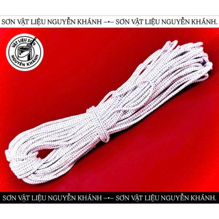 DÂY THỪNG BỆN MÀU TRẮNG SỌC XANH 5M – DÂY DÙ TRẮNG NHỎ, CHẮC CHẮN, DỄ SỬ DỤNG