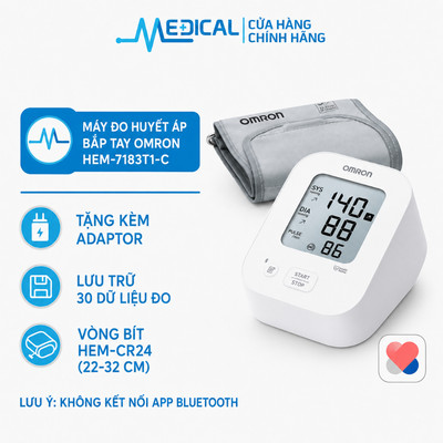 [Hoả Tốc HCM ] Máy huyết áp bắp tay tự động OMRON HEM-7142T2/HEM-7183C EZ BTLARGE "kết nối Bluetooth"  - MEDICAL