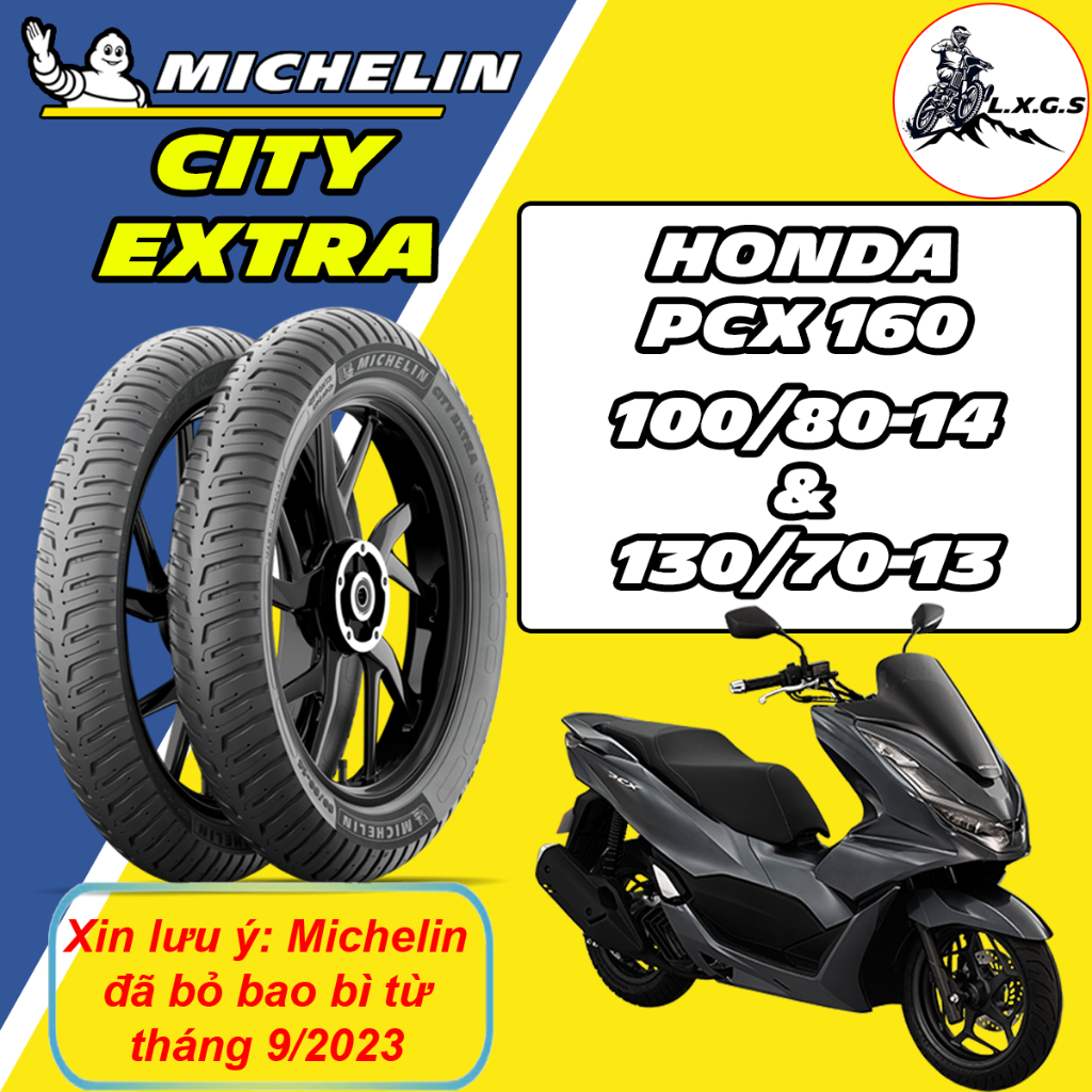 (100/80-14& 130/70-13 - CITY EXTRA - PCX 160) Vỏ lốp xe Michelin City Extra cho Honda PCX 160