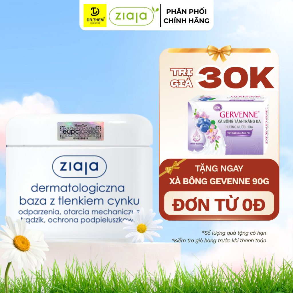 Kem Kẽm Oxit - Ziaja Dermatological Base with Zinc Oxide 80g- Dr Thêm