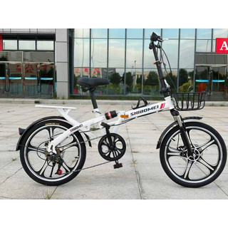 xe đạp gấp gọn SHIBOEMI 20 inch, vành đúc 5dao. xe có gacbaga,giỏ xe, chắn bùn thép như hình