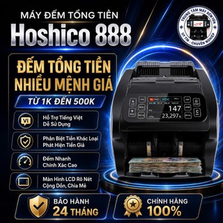 Máy đếm tổng tiền hoshico 6969, kiểm tra tiền siêu giả, phân loại mệnh giá 2026