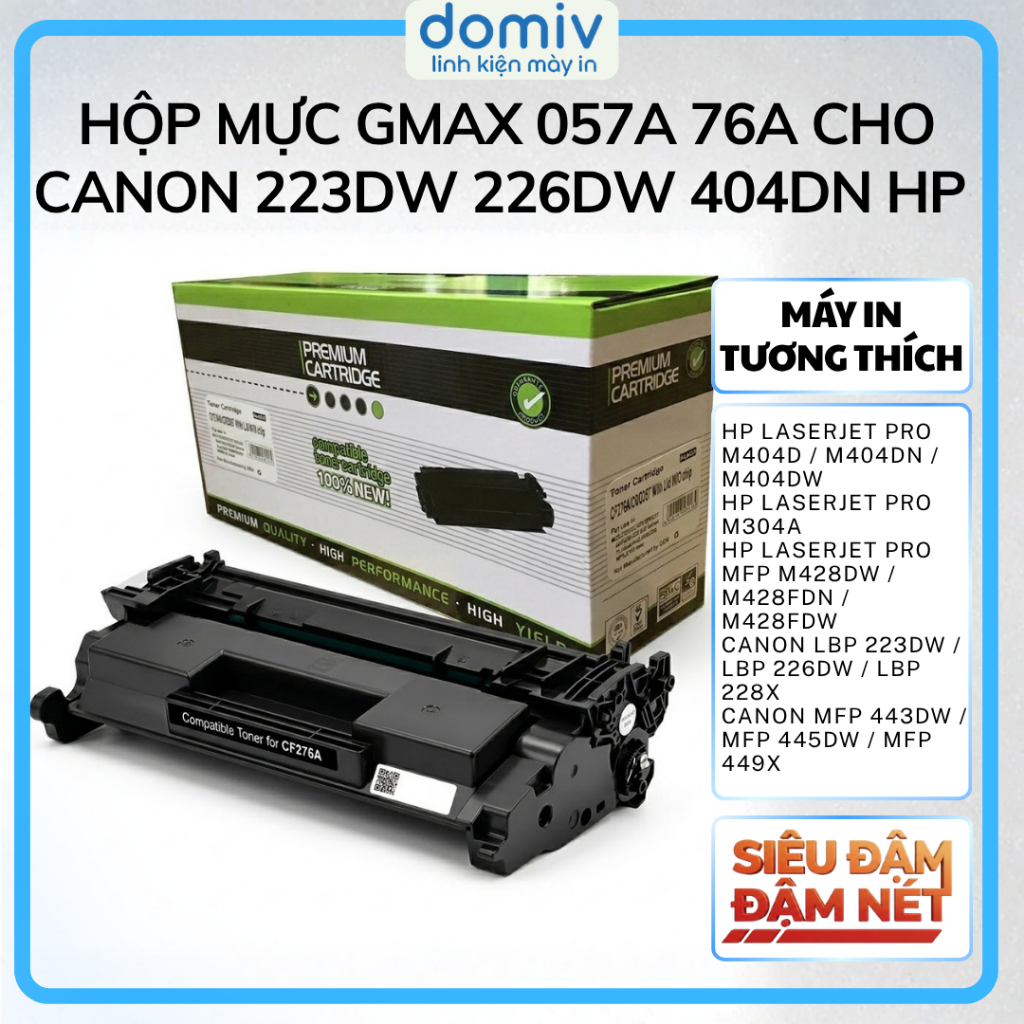 Hộp Mực GMAX 057A 76A Có Chip Cho Canon 223DW 226DW 404DN HP M304 M404D M404DN M428FDN Giá Tốt MIVDO