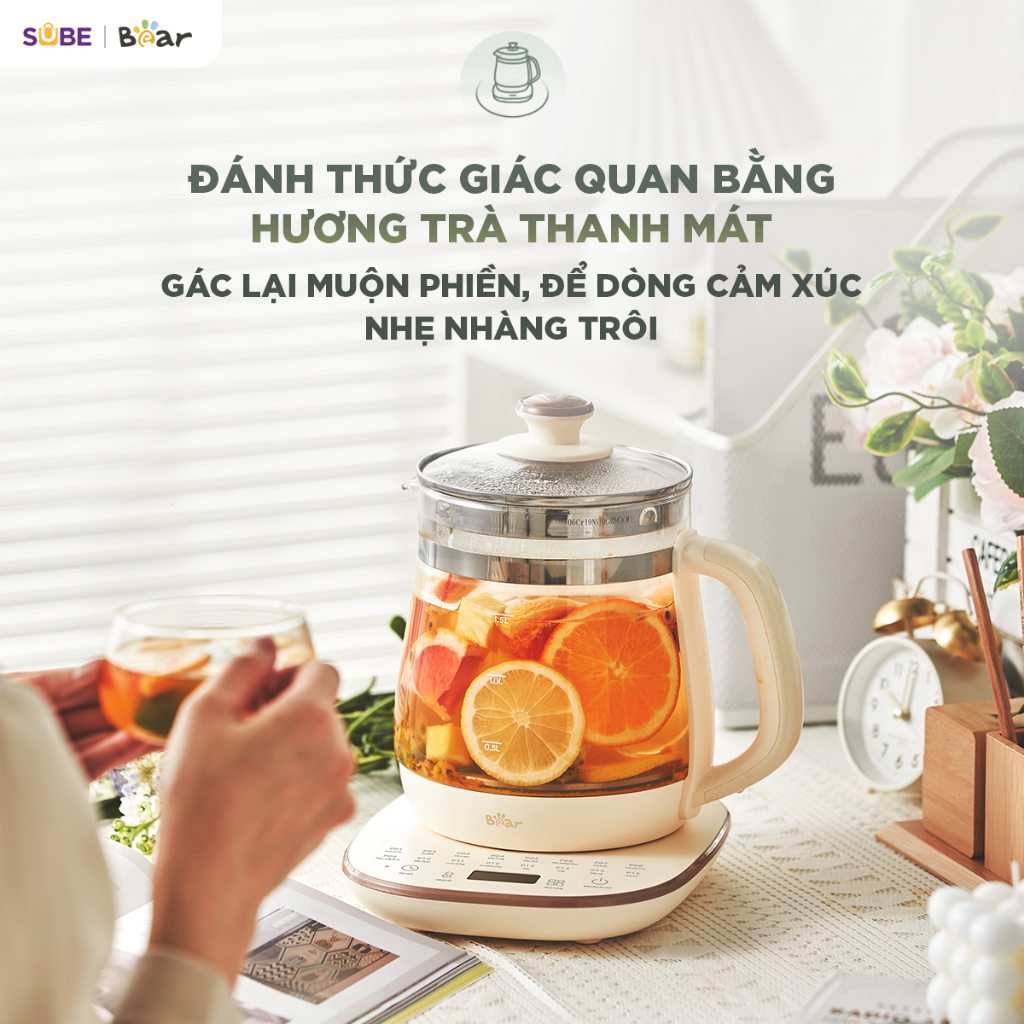 ̣̣Máy pha trà Bear 1.5L HK-5H15L96