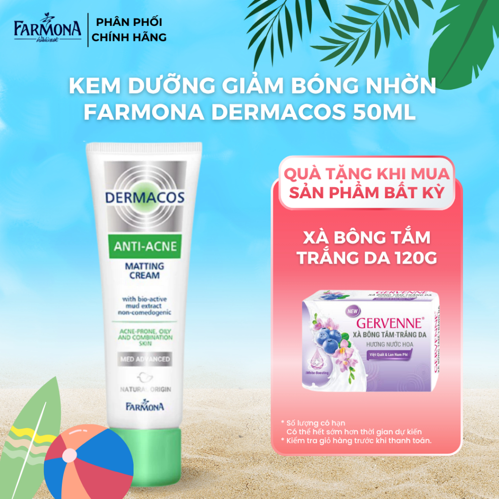 Kem Dưỡng Giảm Bóng Nhờn Farmona Dermacos Anti-Acne Matting Bioactive Mud  Extract Non-comedogenic 5