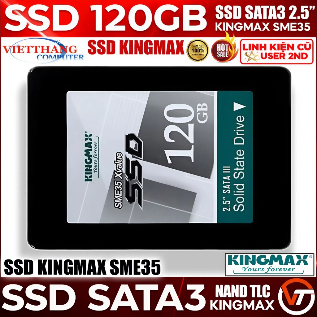 Ổ cứng SSD Kingmax SME35 Xvalue 120GB 2.5" SATA 3 SSD cũ đã qua sử dụng ( Cũ - 2nd )