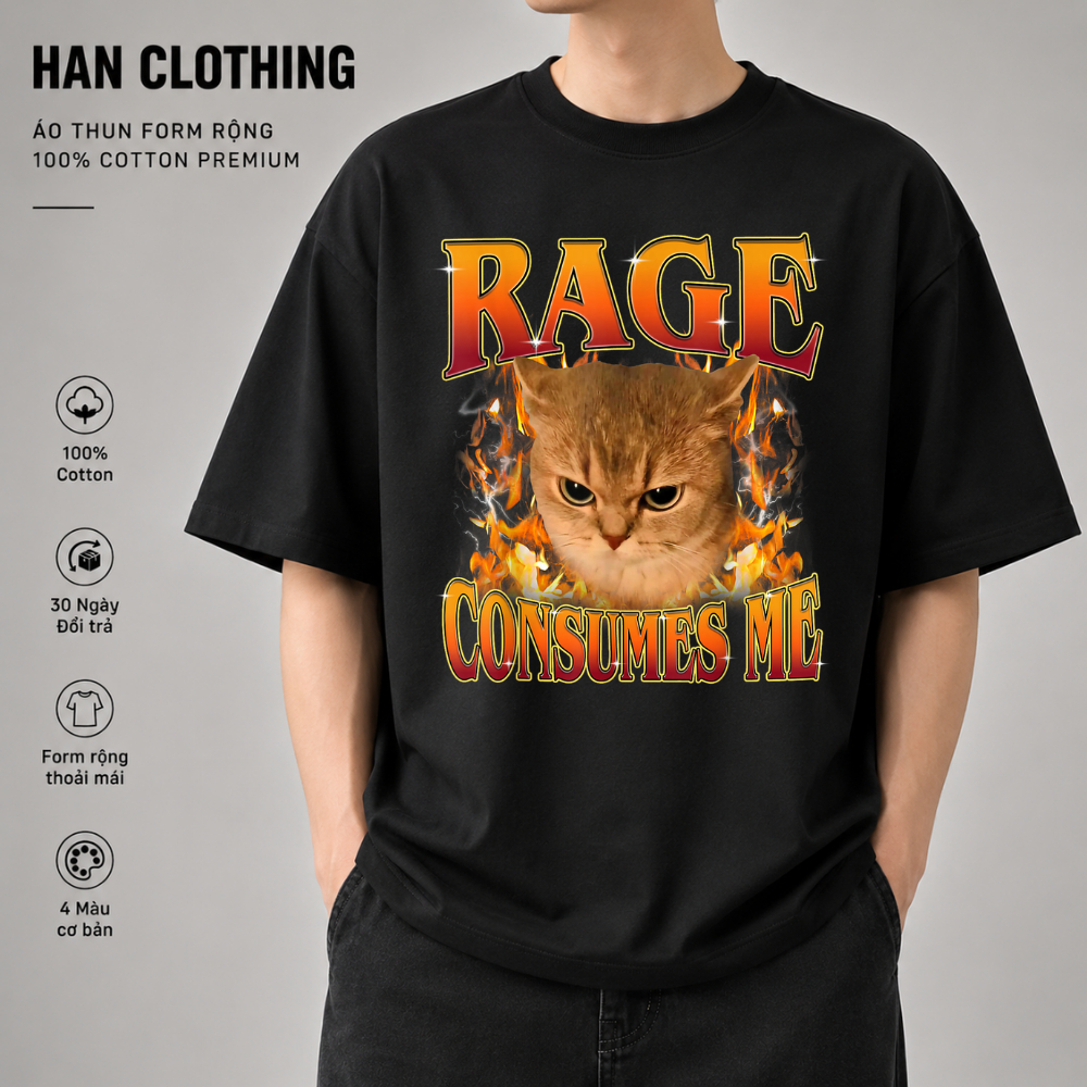 Áo Thun Meme Hài Hước Mèo Cat Meme, Áo Thun Oversize Hài hước, Premium Cotton 4 Chiều Nam Nữ