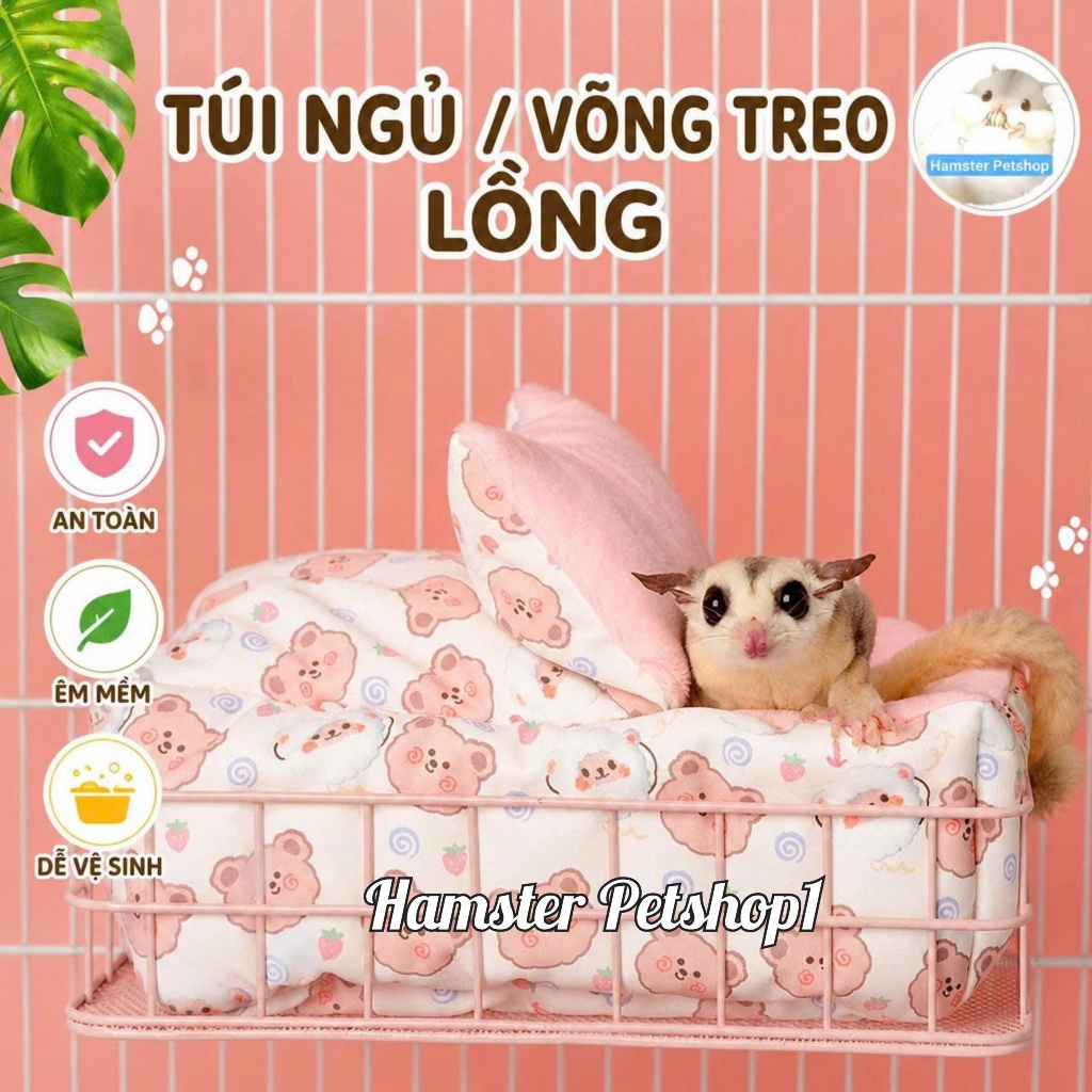 Túi ngủ / Võng treo lồng cho Hamster, Sóc Bay, Sóc Bông, Sóc Đất...