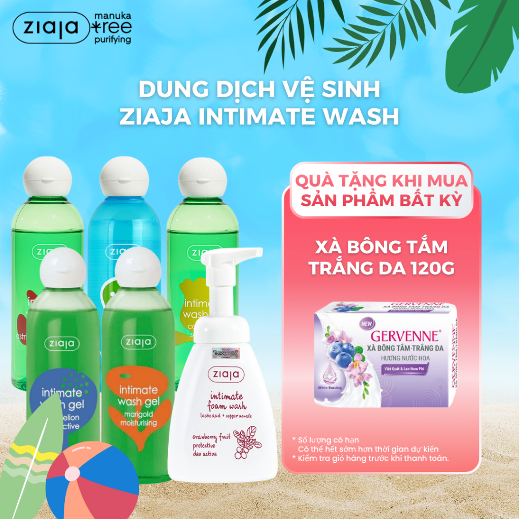 Dung Dịch Vệ Sinh Ziaja Intima Hoa Lan Chuông/Vỏ Sồi /Cúc La Mã/ Cúc Vạn Thọ/ Bồ Công Anh/ Tạo Bọt 2
