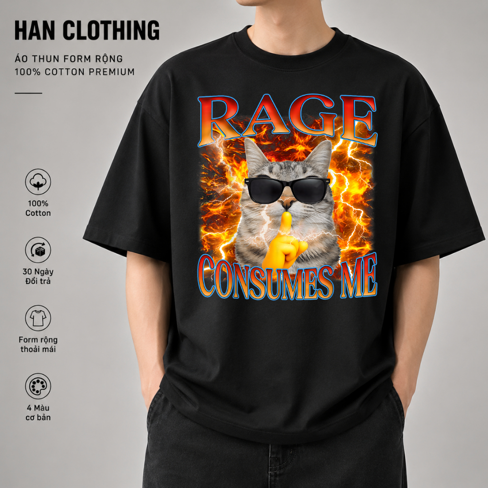 Áo Thun Meme Hài Hước Mèo Cat Meme, Áo Thun Oversize Hài hước, Premium Cotton 4 Chiều Nam Nữ