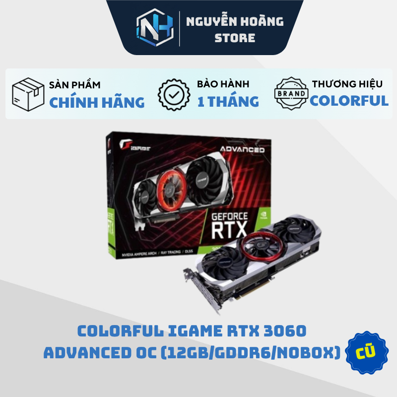 VGA card màn hình Colorful iGame RTX 3060 Advanced OC 12GB Cũ