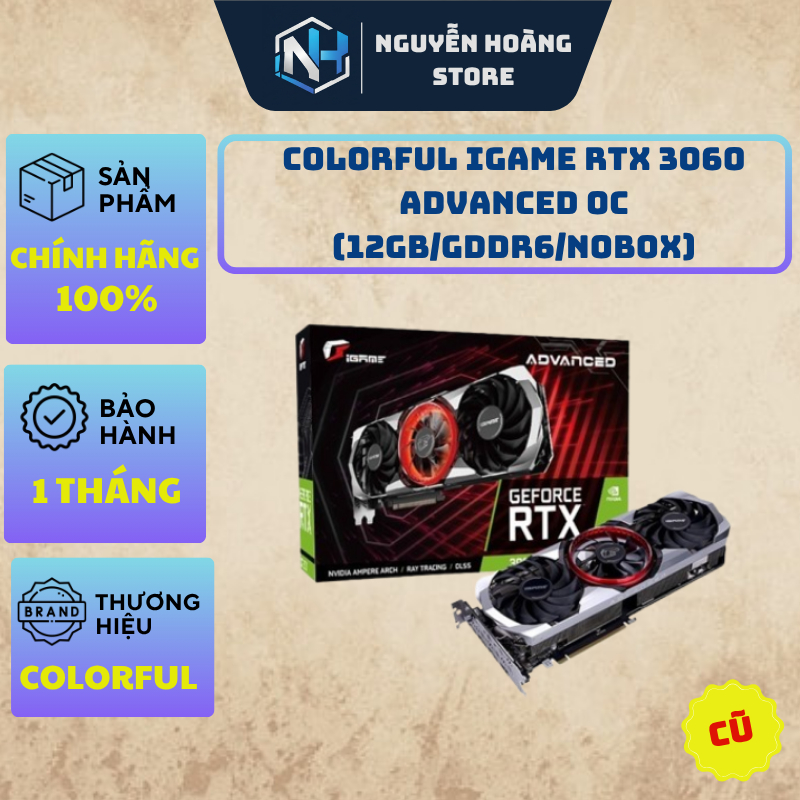 VGA card màn hình Colorful iGame RTX 3060 Advanced OC 12GB Cũ