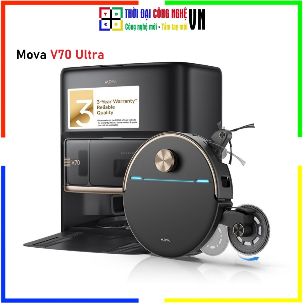 Robot Hút Bụi Lau Nhà Mova V70 Ultra Tự Động Giặt Giẻ Sấy Khô Lực Hút 7000Pa Pin 5200mAh - Bảo Hành 