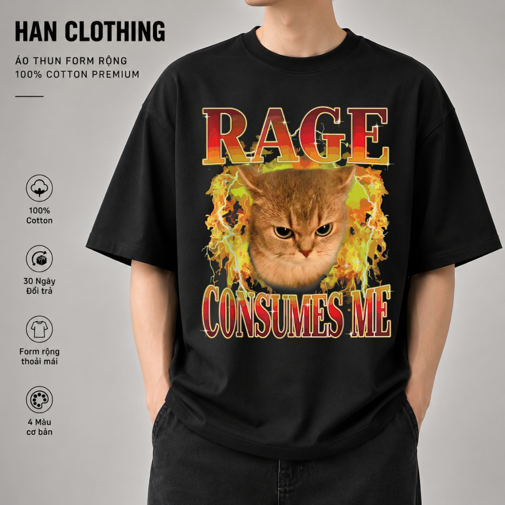 Áo Thun Meme Hài Hước Mèo Cat Meme, Áo Thun Oversize Hài hước, Premium Cotton 4 Chiều Nam Nữ
