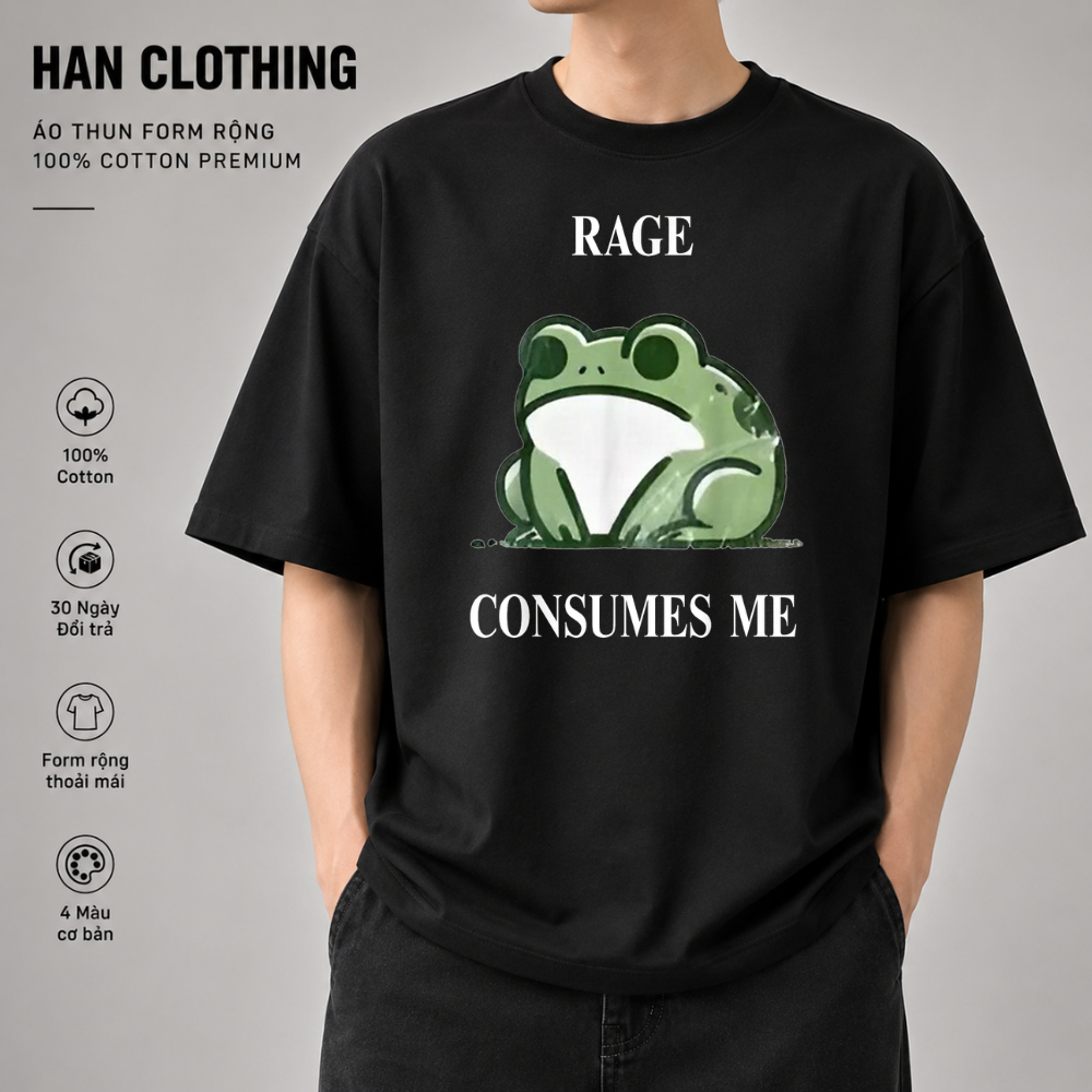 Áo Thun Meme Hài Hước Ếch Cat Meme, Áo Thun Oversize Hài hước, Premium Cotton 4 Chiều Nam Nữ