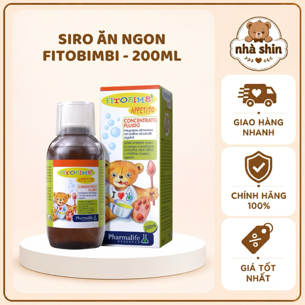 [GIÁ TỐT] Siro Ăn Ngon Fitobimbi Appetito Kích Thích Ăn Ngon Cho Bé Chai 200ml