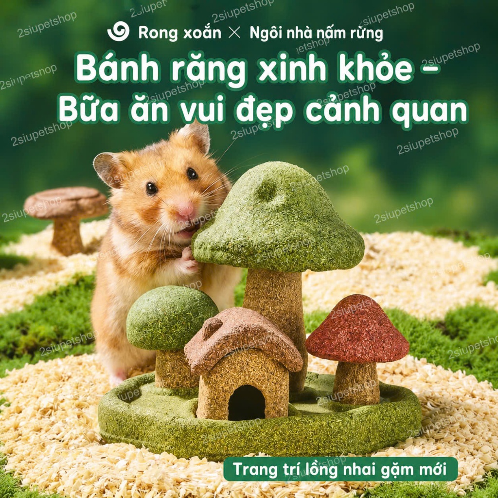 [Gjo] Mài Răng GJo phiên bản Khu vườn Nấm phù hợp với các bé hamster mài răng ,bảo vệ răng miệng