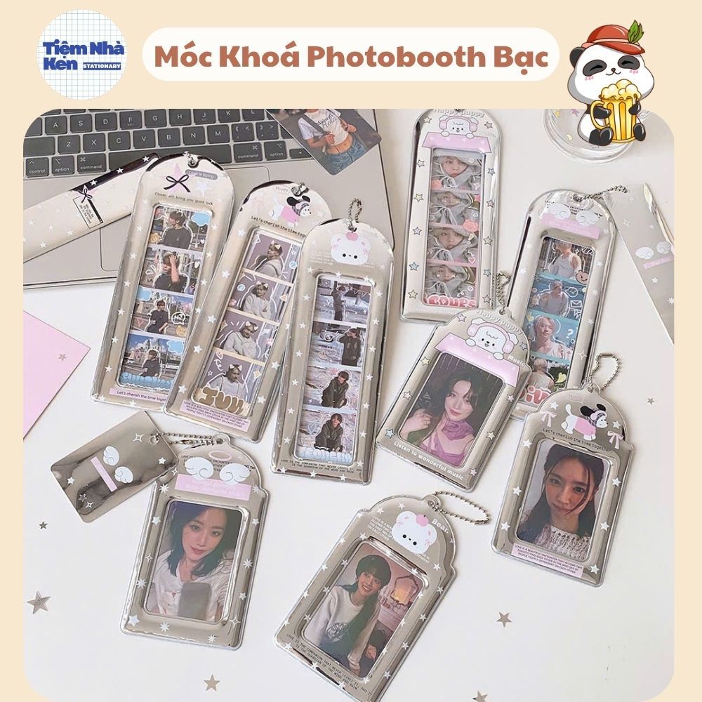 Holder Keychain Đựng Ảnh Photobooth Màu Bạc