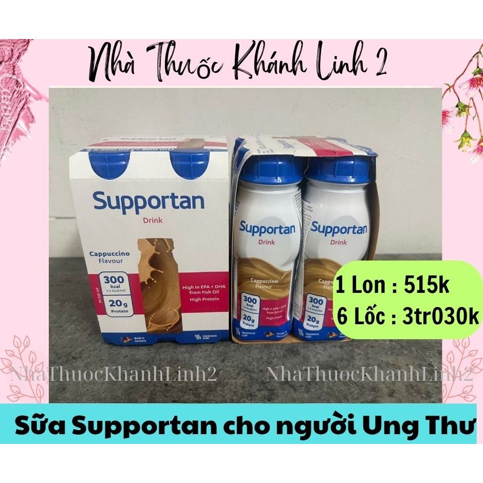8/12Chai x200ml Sữa Supportan Drink dinh dưỡng chuyên biệt dành cho bệnh nhân ung thư từ Đức