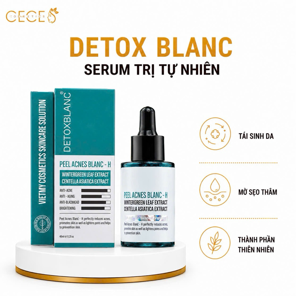 Serum loại bỏ mụn mờ thâm peel acnes H Detox Blanc