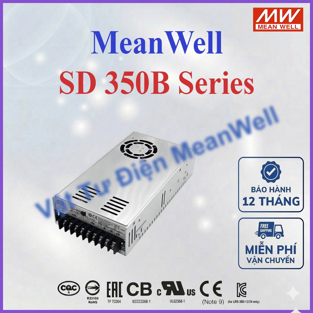 Nguồn tổ ong Meanwell SD-350B-5, SD-350B-12, SD-350B-24, SD-350B-48, Chuyển mạch công suất 350W