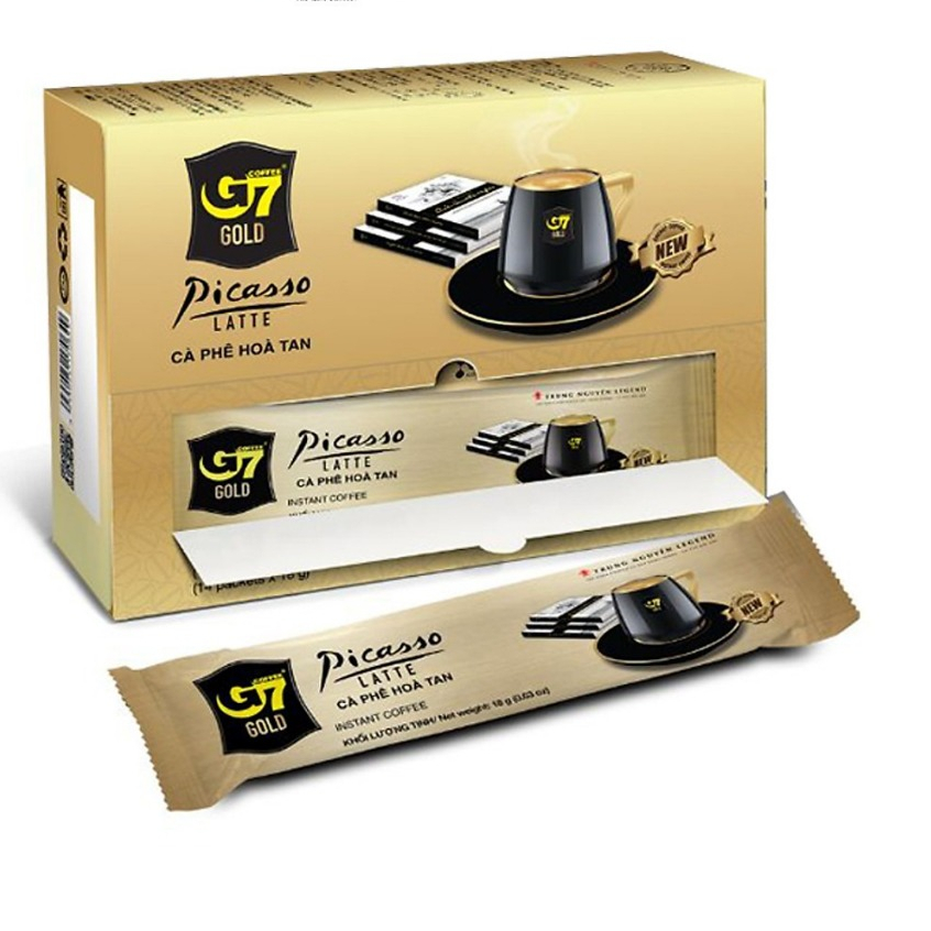 Cà Phê Hòa Tan Trung Nguyên G7 Gold Picasso Latte Hộp (14 Gói x 18G)