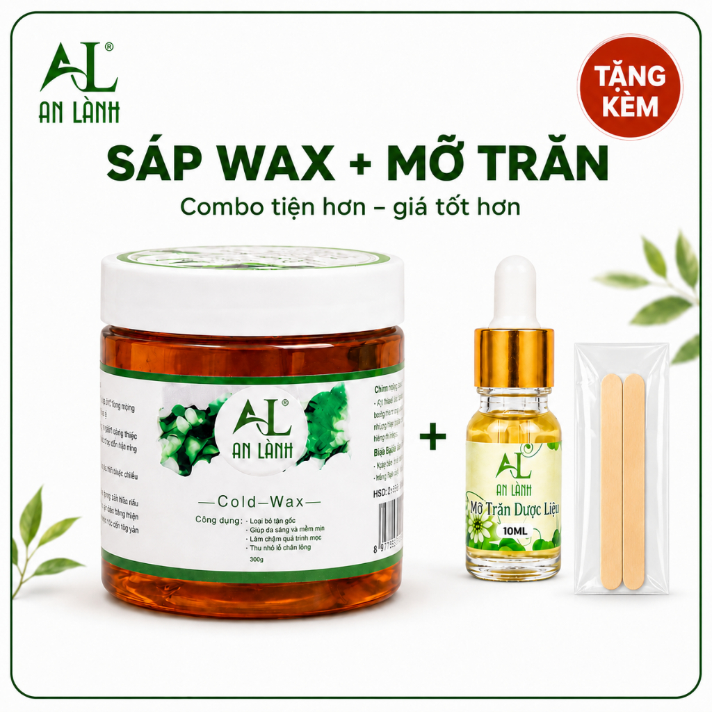 Combo Wax Lông Lạnh An Lành + Mỡ Trăn - Triệt Lông Tận Gốc, Dưỡng Da Sau Wax…