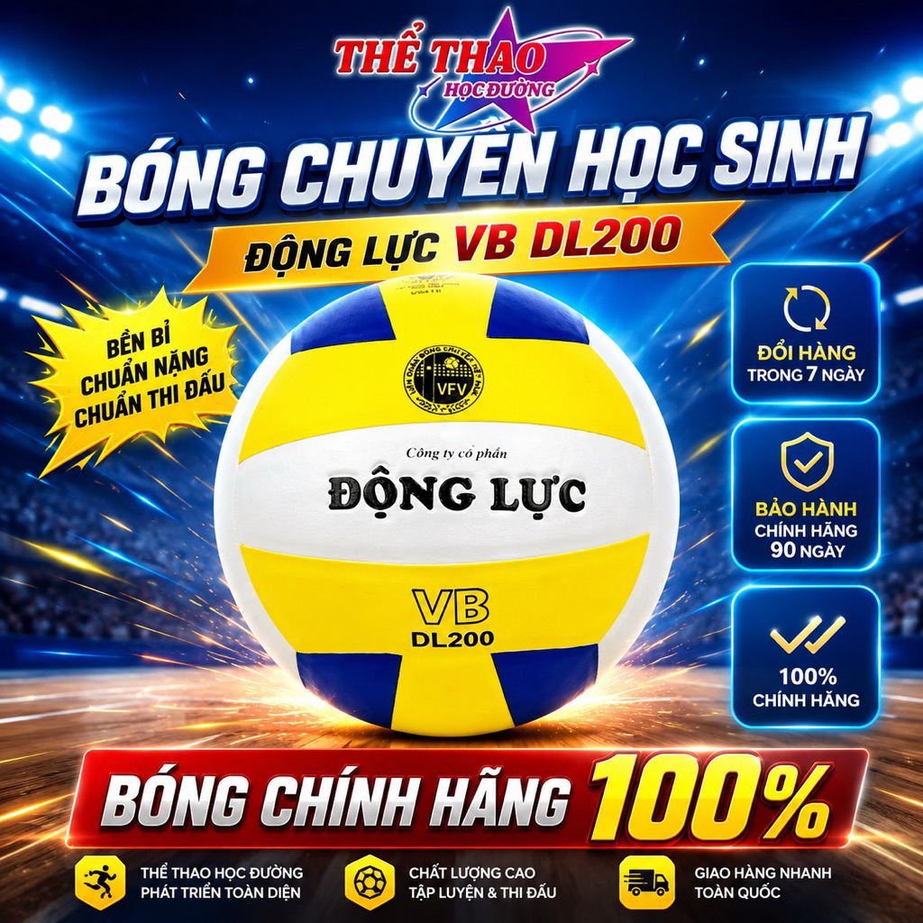 Bóng Chuyền Động Lực DL200 - Tặng Kim Bơm + Lưới Đựng Bóng