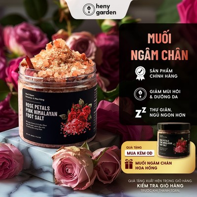 [MUA 1 TẶNG 1] Muối Ngâm Chân Thảo Dược HIMALAYA & HOA HỒNG Bổ Sung Dầu Oliu & Vitamin E Giúp Dưỡng Ẩm Da HENY GARDEN