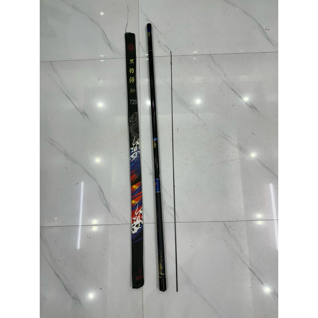 Cần câu đài Hắc Điếu Sư cần câu săn hàng độ dài 7m2 độ cứng 8H cần tải cá 1 đến 15kg tặng ngọn phụ