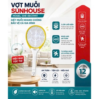 Vợt muỗi sunhouse she-eecvm11 bảo hành 12 tháng